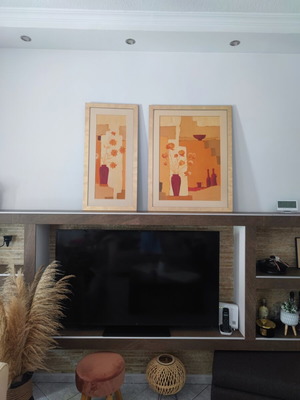 Framed paintings set of 2, 88x68 and 88x43 cm