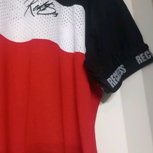 Men's blouse used, size XL, black and red