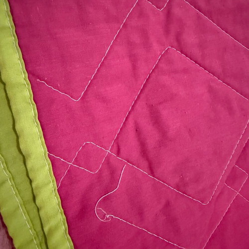 Double-sided quilt fuchsia-green 100% cotton like new