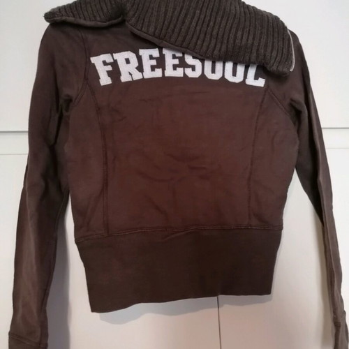Freesoul sweatshirt jacket used, brown, size XS