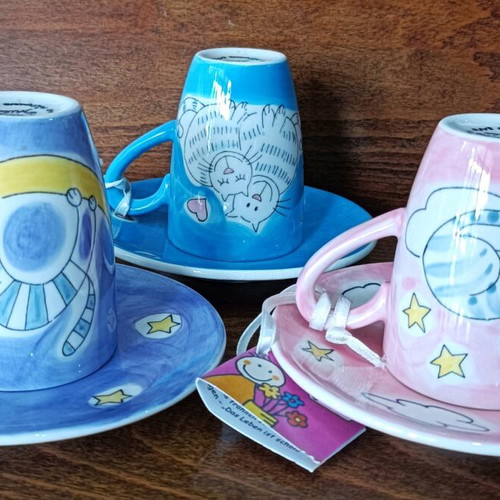 Espresso cups set of 6 Mila with cats new