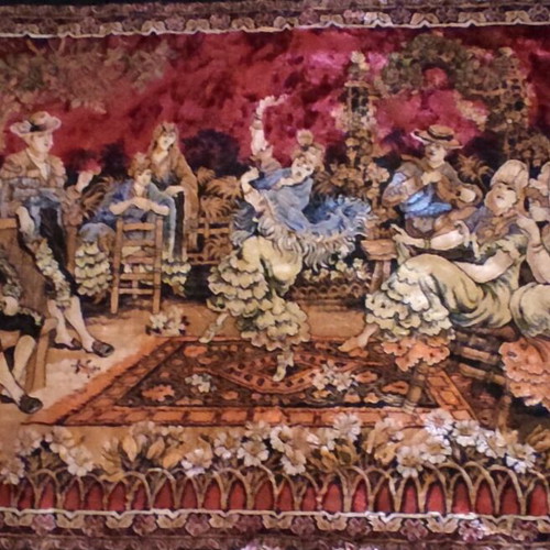 Velveteen Wall Hanging tapestry used, Spanish flamenco dance theme