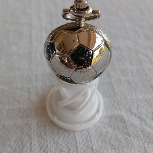 Pierrat quartz pocket watch ball-shaped like new, silver