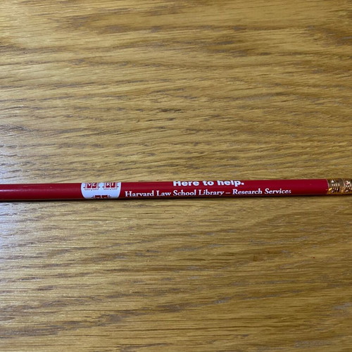 Harvard Law School Library pencil used