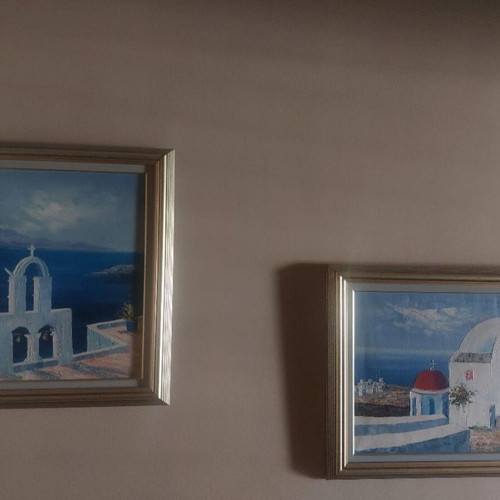Set of 2 Oil Paintings Cyclades 54x64 cm