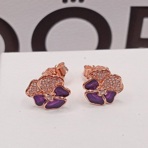 Pandora earrings new with box purple