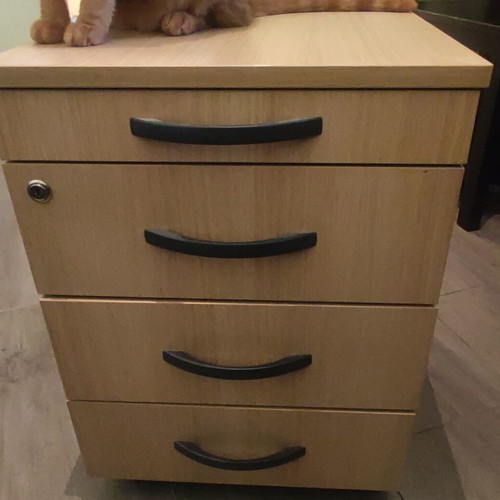 Dromeas office furniture used, desk with drawers and bookshelf