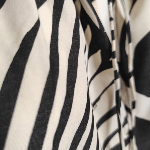 H&M dress with black and white leaf print, size L