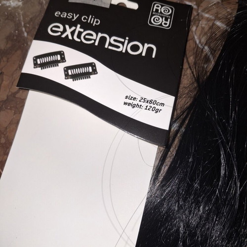 Black Clip-In Hair Extensions 60cm, 120gr