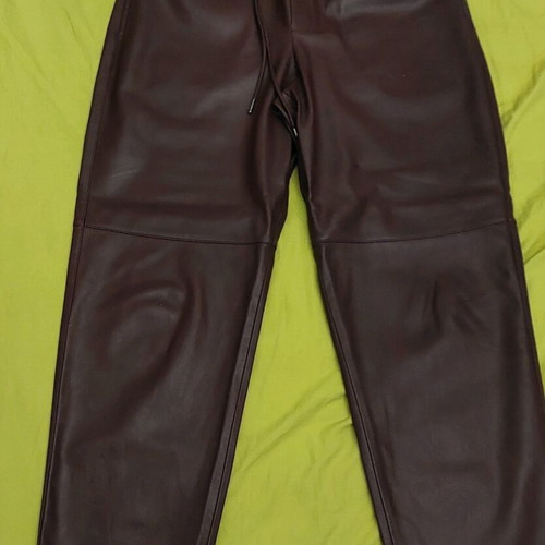 MNG leather pants burgundy size M like new