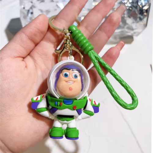 Buzz Lightyear keychain new rubber blue and green