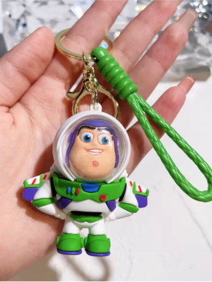 Buzz Lightyear keychain new rubber blue and green