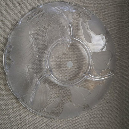 Crystal serving platter for nuts like new, 36×36 cm