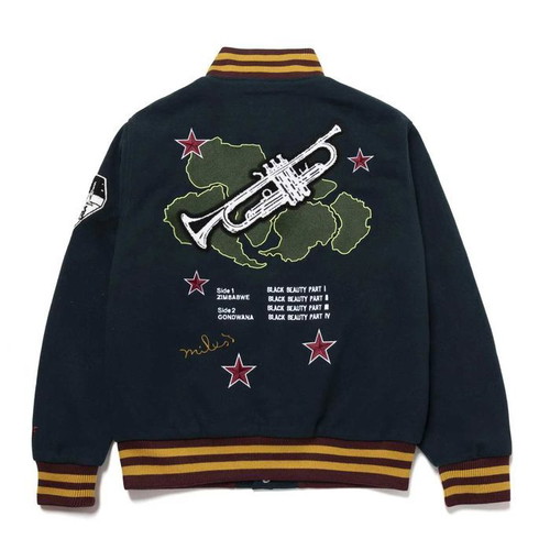 HUF x Miles Davis Pangaea Varsity Jacket new, men's size L, wool blend