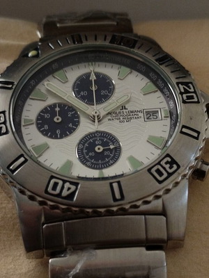 Jacques Lemans Liverpool Chronograph men's watch, white and blue