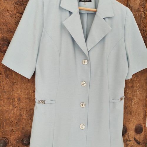 Light Blue Vintage Midi Skirt Suit 2-Piece Set used