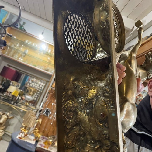 Bronze horse clock used, 1940s vintage