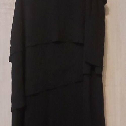 Black asymmetrical dress like new, size 38