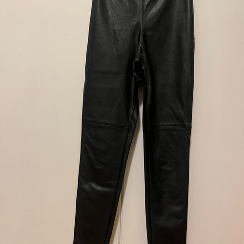 H&M high-waisted faux leather pants like new, black, size S