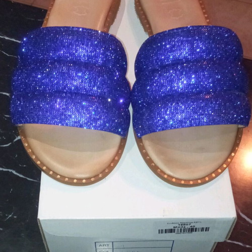 Estil sandals with rhinestones leather, new, size 40, beige and blue