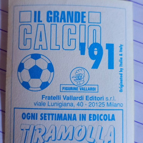Rudolf Voller sticker like new from il grande calcio 91 vallardi series