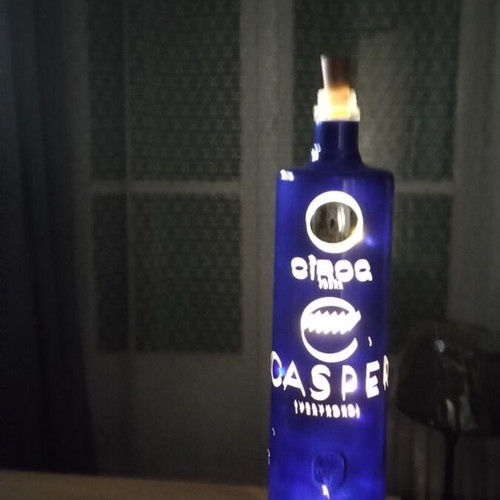 Decorative bottle with lights, height 42 cm