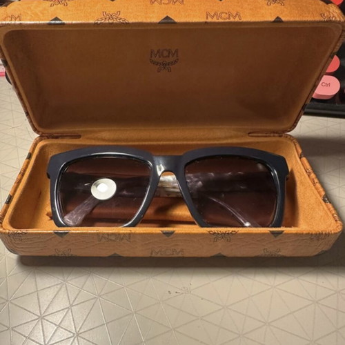 MCM sunglasses with case, black and beige