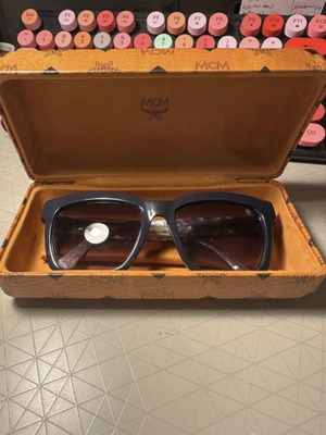 MCM sunglasses with case, black and beige