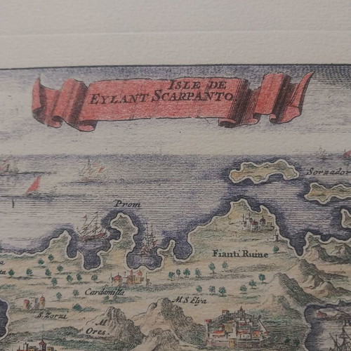 Collectible engraving Karpathos new, ISLE DE EYLAND SCARPANTO 1688
