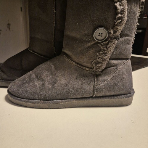 Boots with fur like new, gray, size 40