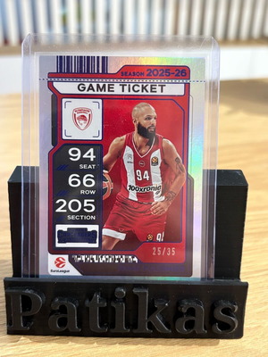 2025-26 Panini Contenders Euroleague Evan Fournier Game Ticket like new 25/35