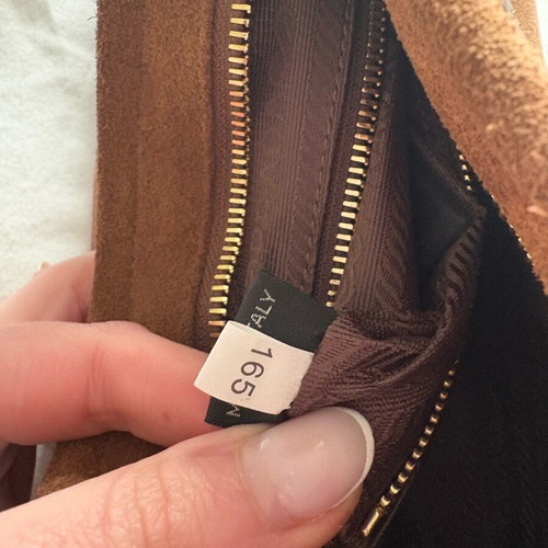 Prada suede shoulder bag brown like new with protective case