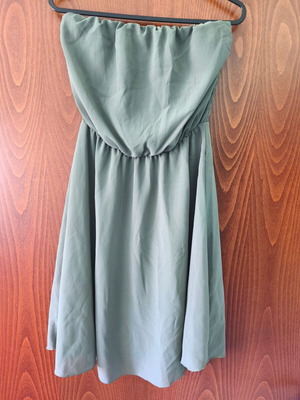 Strapless dress Zuiki khaki with soft lining, size small