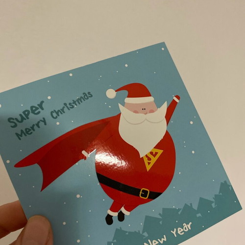 Super Santa card new 11.5x11.5cm