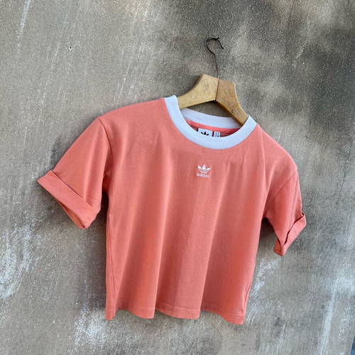 Adidas shirt used, orange, size S-M