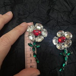 Statement flower earrings new with rhinestones