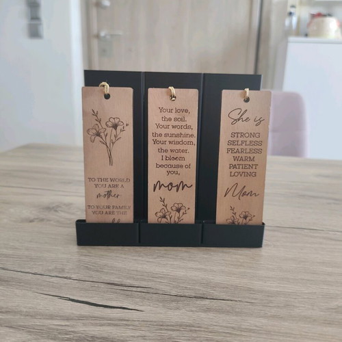 Wood Tales Wooden Bookmarks Set for Mom