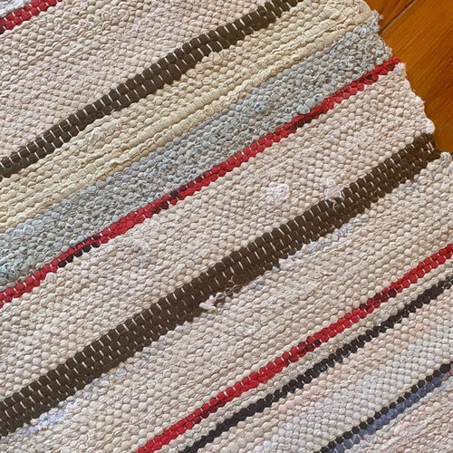 Runner rug used rag in neutral tones 1.20x80cm