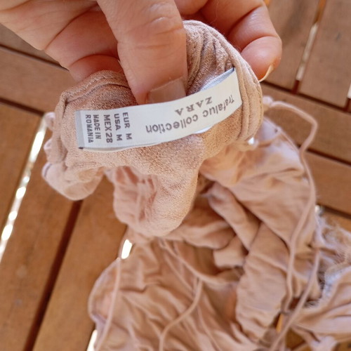 Satin backless top Zara like new, beige and pink, size M