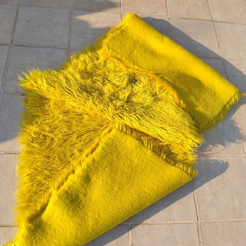 Traditional Flokati Velentza Rug Yellow 270x90 cm like new
