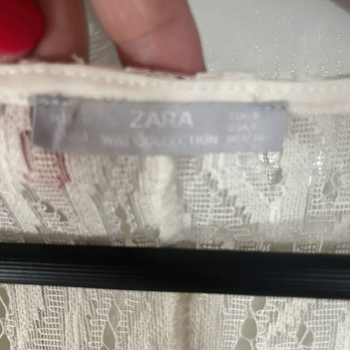 Boho dress-kaftan Zara large beige, like new, straight cut with fringes