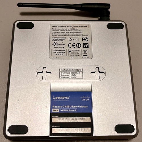 Linksys WAG200G Wireless-G ADSL Home Gateway used
