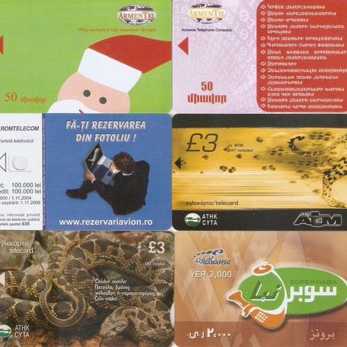 Telecards and dummy timecard new, pack of 46 foreign