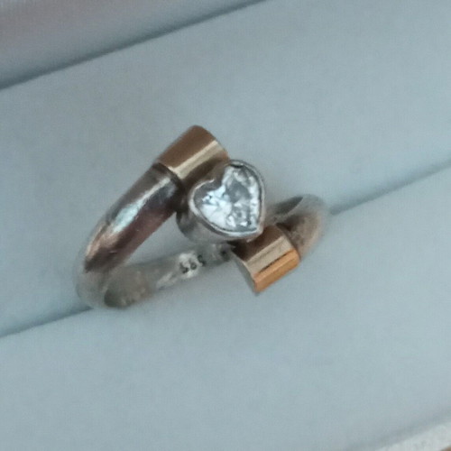Asimohryso ring like new made of 1000 silver and 14k gold