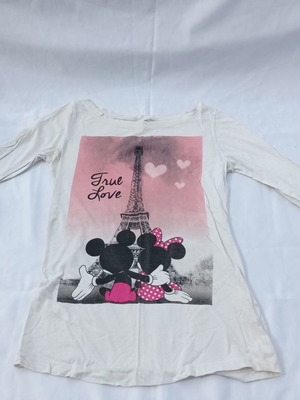 White blouse used with print and short sleeves, size M