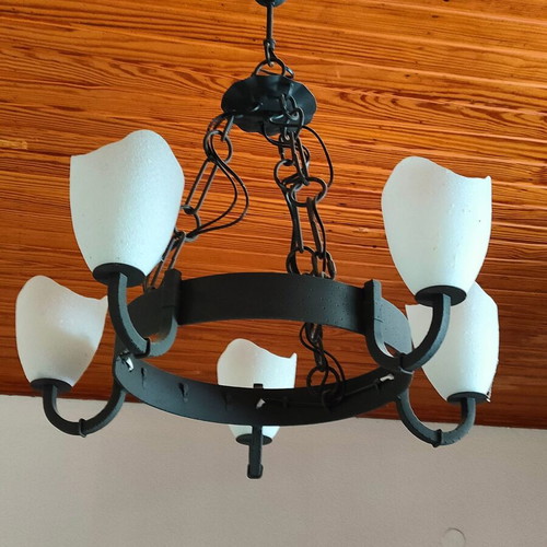 Vintage ceiling lights used, pack of 2, wrought steel