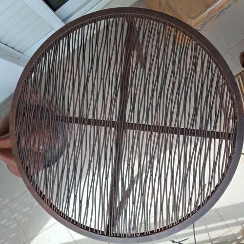 Wave side table handmade like new, bronze 60cm