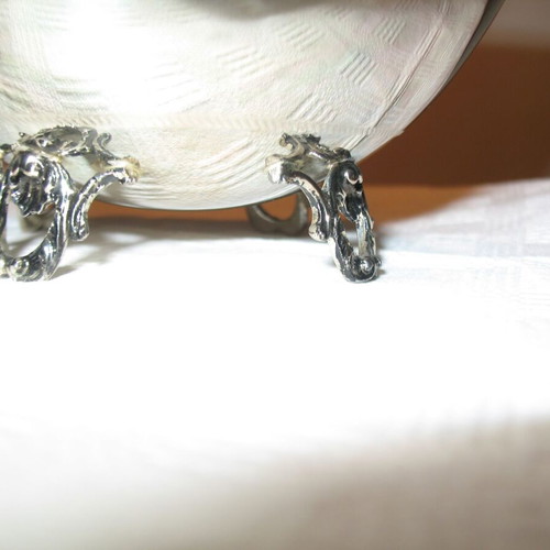Silver-plated fondue pot like new, height 17 cm