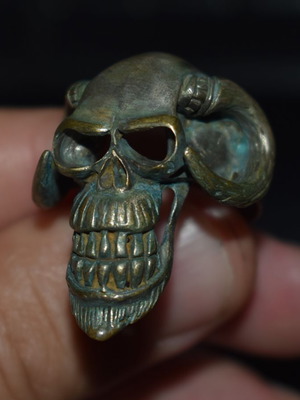 Mephistopheles ring used, silver-plated bronze 1900-1940
