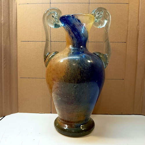 Anthologist Handmade Blown Glass Amphora Vase New